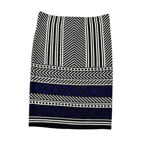 Potter’s Pot Women’s Geometric Knit Skirt Size-S Black White & Blue - Picture 1 of 6